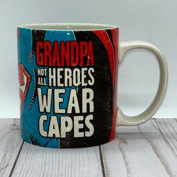 Hallmark DC Comics Superman Grandpa Not All Heroes Wear Capes Coffee Mug - Picture 2 of 5